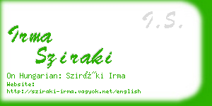 irma sziraki business card